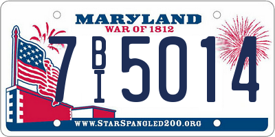 MD license plate 7BI5014