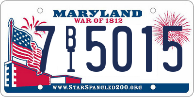 MD license plate 7BI5015
