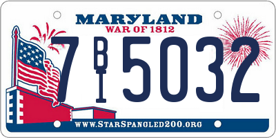 MD license plate 7BI5032