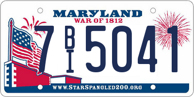 MD license plate 7BI5041