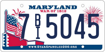 MD license plate 7BI5045