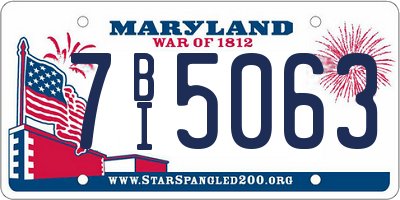 MD license plate 7BI5063