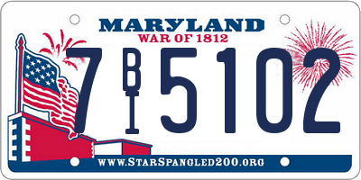 MD license plate 7BI5102