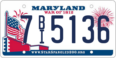 MD license plate 7BI5136