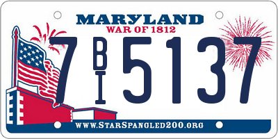 MD license plate 7BI5137
