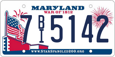 MD license plate 7BI5142