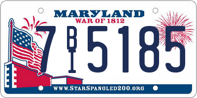 MD license plate 7BI5185