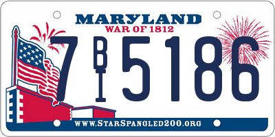 MD license plate 7BI5186