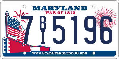 MD license plate 7BI5196