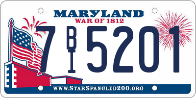 MD license plate 7BI5201