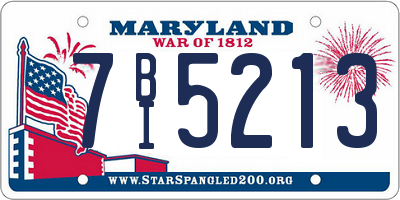 MD license plate 7BI5213