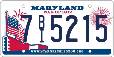MD license plate 7BI5215