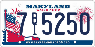 MD license plate 7BI5250