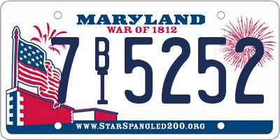 MD license plate 7BI5252