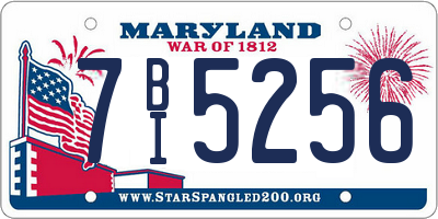 MD license plate 7BI5256