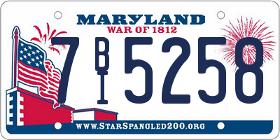 MD license plate 7BI5258