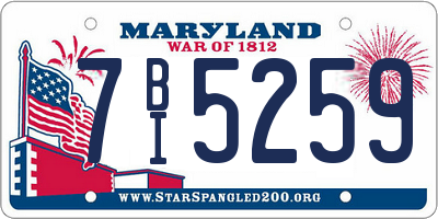 MD license plate 7BI5259
