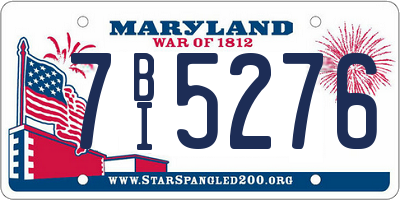 MD license plate 7BI5276