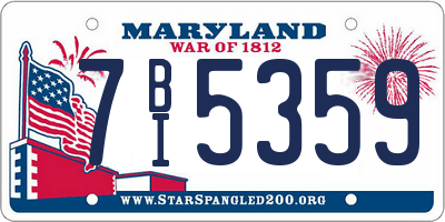 MD license plate 7BI5359