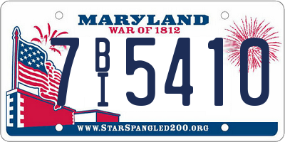 MD license plate 7BI5410