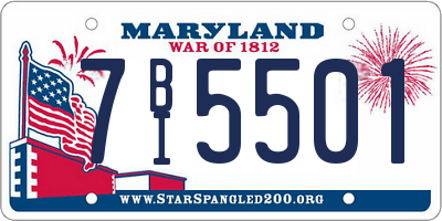 MD license plate 7BI5501