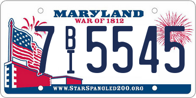 MD license plate 7BI5545