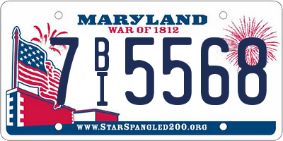 MD license plate 7BI5568