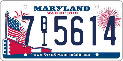 MD license plate 7BI5614