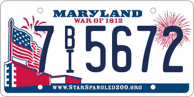 MD license plate 7BI5672