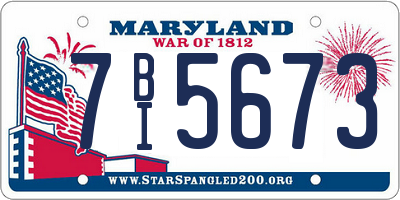 MD license plate 7BI5673