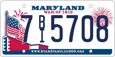 MD license plate 7BI5708