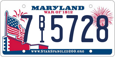 MD license plate 7BI5728