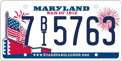 MD license plate 7BI5763