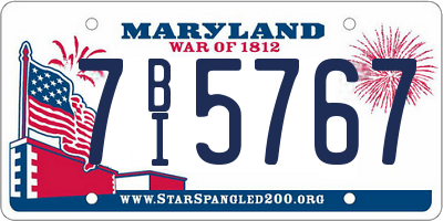 MD license plate 7BI5767