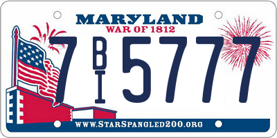 MD license plate 7BI5777