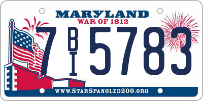 MD license plate 7BI5783
