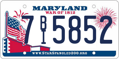 MD license plate 7BI5852