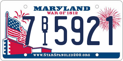 MD license plate 7BI5921