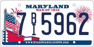 MD license plate 7BI5962
