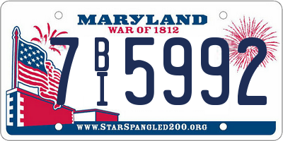 MD license plate 7BI5992