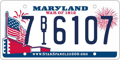 MD license plate 7BI6107