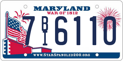 MD license plate 7BI6110