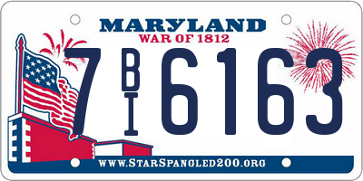 MD license plate 7BI6163
