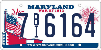 MD license plate 7BI6164