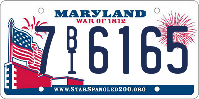 MD license plate 7BI6165