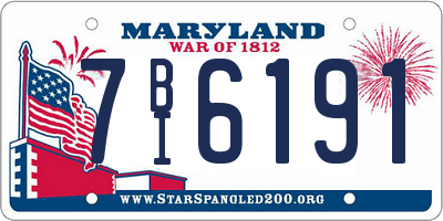MD license plate 7BI6191