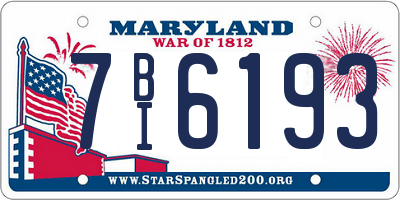 MD license plate 7BI6193