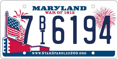 MD license plate 7BI6194