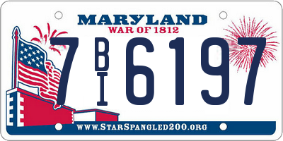 MD license plate 7BI6197