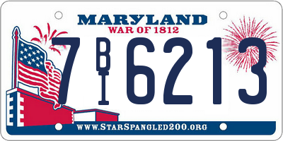 MD license plate 7BI6213